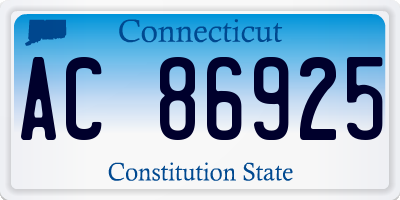 CT license plate AC86925
