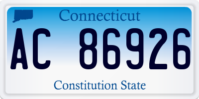 CT license plate AC86926