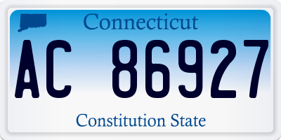CT license plate AC86927