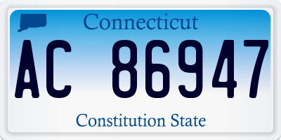 CT license plate AC86947
