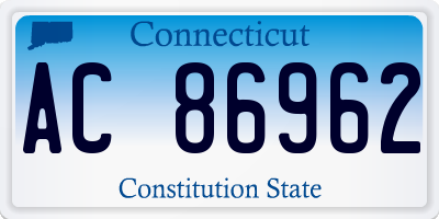 CT license plate AC86962