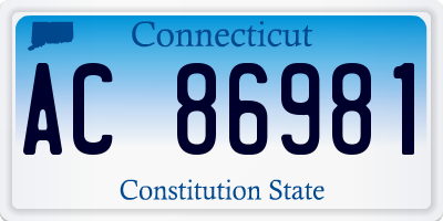 CT license plate AC86981