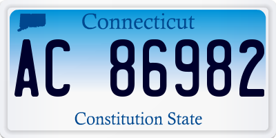 CT license plate AC86982