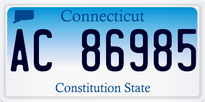 CT license plate AC86985