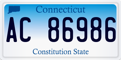 CT license plate AC86986