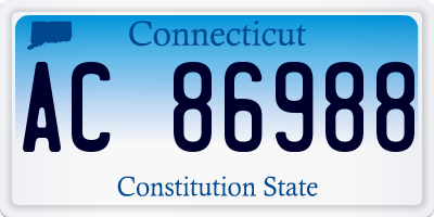 CT license plate AC86988