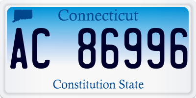 CT license plate AC86996