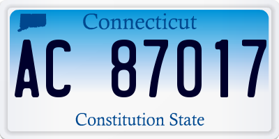 CT license plate AC87017