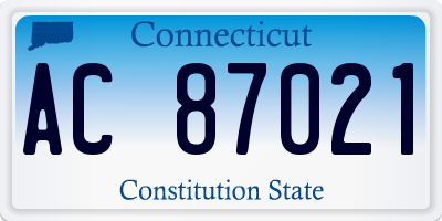 CT license plate AC87021