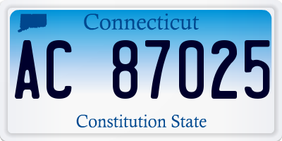 CT license plate AC87025