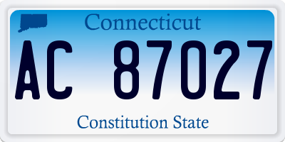 CT license plate AC87027