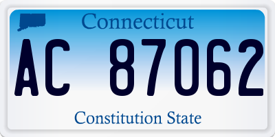 CT license plate AC87062