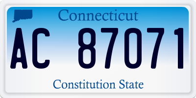 CT license plate AC87071
