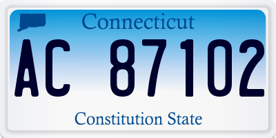 CT license plate AC87102