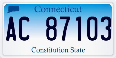 CT license plate AC87103