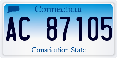 CT license plate AC87105