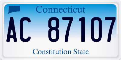 CT license plate AC87107