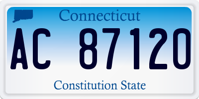 CT license plate AC87120