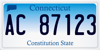 CT license plate AC87123