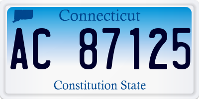 CT license plate AC87125