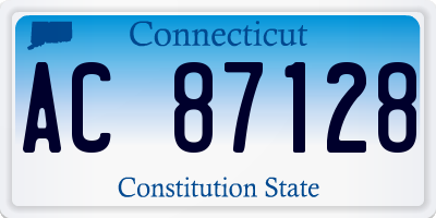 CT license plate AC87128