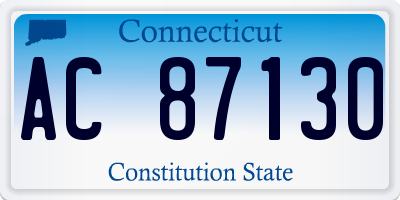 CT license plate AC87130