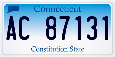 CT license plate AC87131
