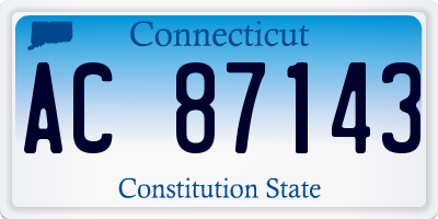 CT license plate AC87143