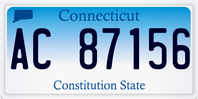 CT license plate AC87156