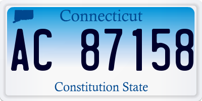 CT license plate AC87158