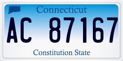 CT license plate AC87167