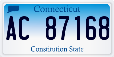 CT license plate AC87168