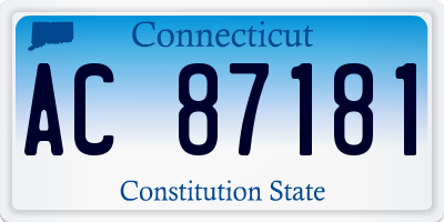 CT license plate AC87181