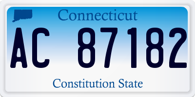 CT license plate AC87182