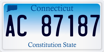 CT license plate AC87187