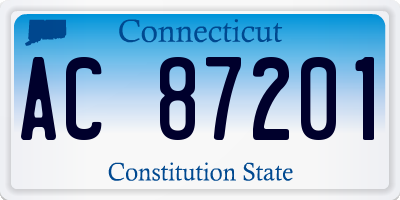 CT license plate AC87201
