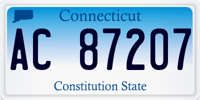 CT license plate AC87207
