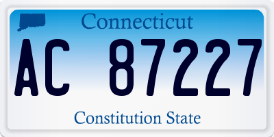 CT license plate AC87227