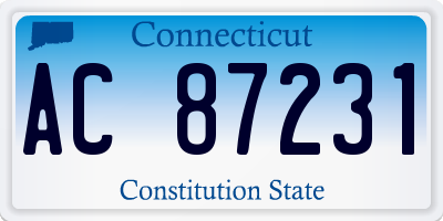 CT license plate AC87231