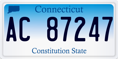 CT license plate AC87247