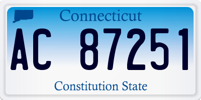 CT license plate AC87251