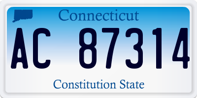 CT license plate AC87314