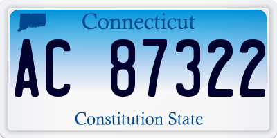 CT license plate AC87322