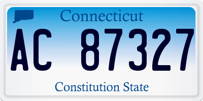 CT license plate AC87327