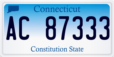 CT license plate AC87333