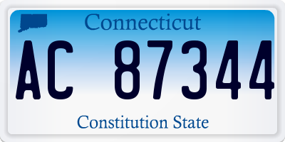 CT license plate AC87344