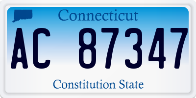 CT license plate AC87347