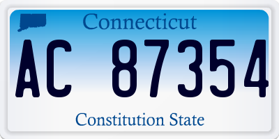 CT license plate AC87354