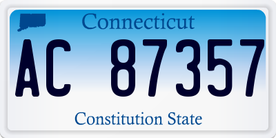 CT license plate AC87357