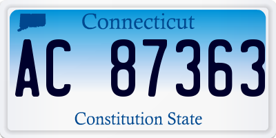 CT license plate AC87363